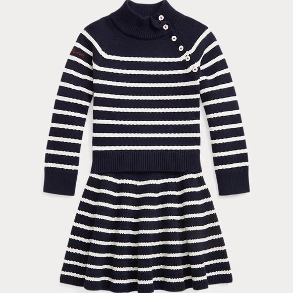 Polo Ralph Lauren Other - Polo Ralph Lauren Gorgeous Striped Cotton Sweater & Skirt Set NWT REDUCED